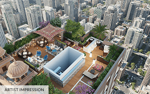 Rooftop Terrace Garden with Seating Area