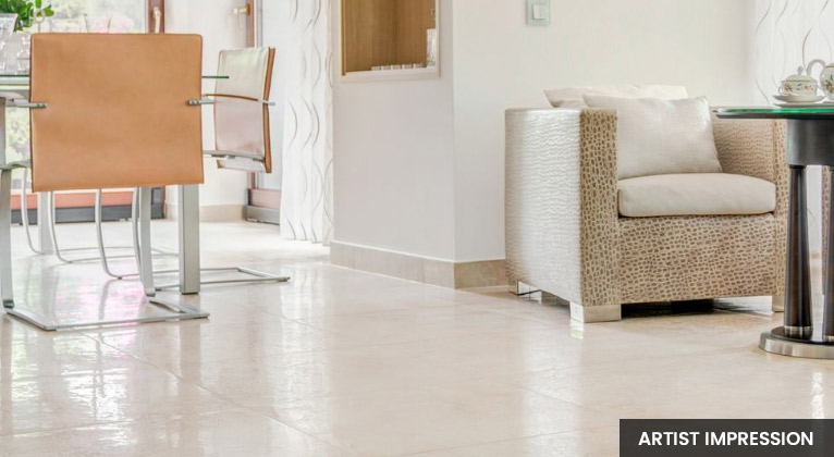 Vitrified tiles flooring in the entire apartment